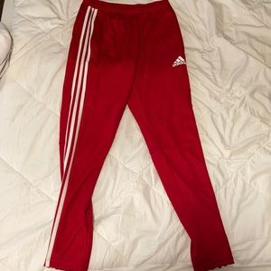 Adidas red running pants